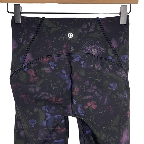 Lululemon Train Times Crop 17" Leggings in Frozen Flourish Multi Black Size 4 - Picture 5 of 8